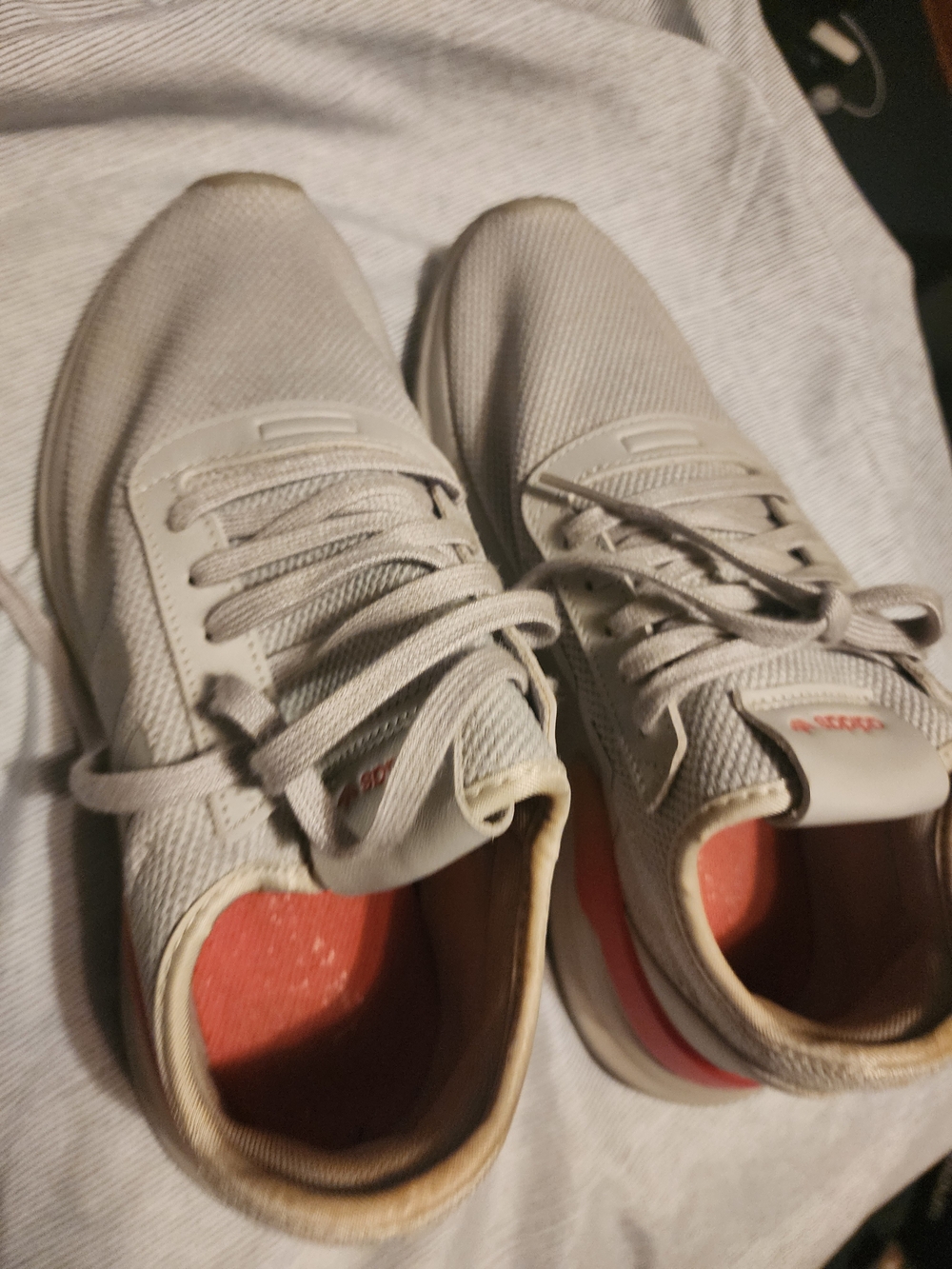 adidas Beige and Coral Athletic Sneakers